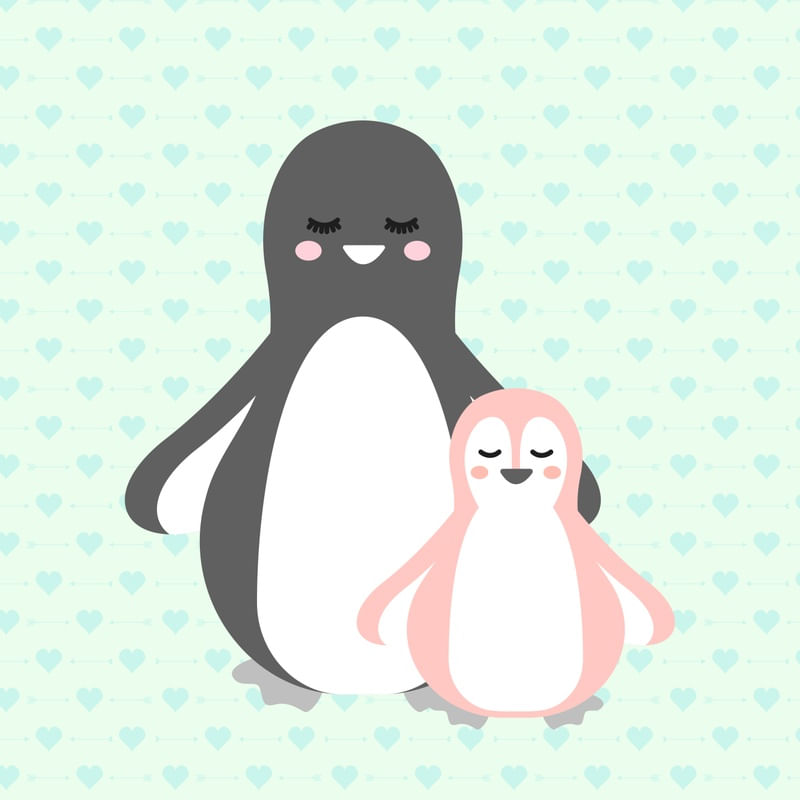 ARTE INFANTIL MAMÃE PINGUIM