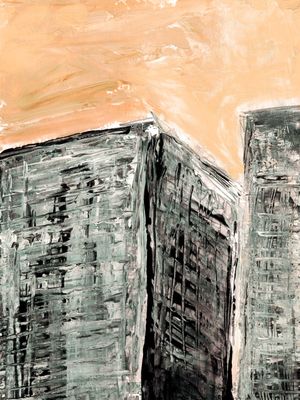 CITY VIEWS 1, PASTEL ORANGE