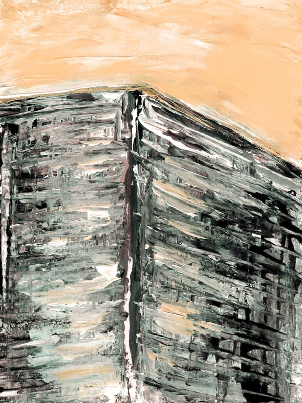CITY VIEWS 2, PASTEL ORANGE