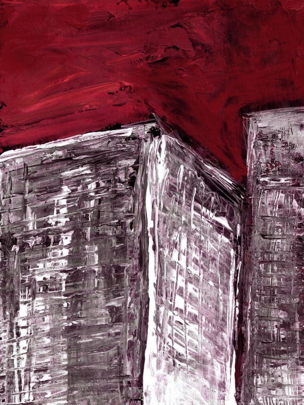 CITY VIEWS 1, CRIMSON RED