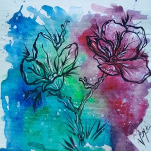FLORES AQUARELADAS