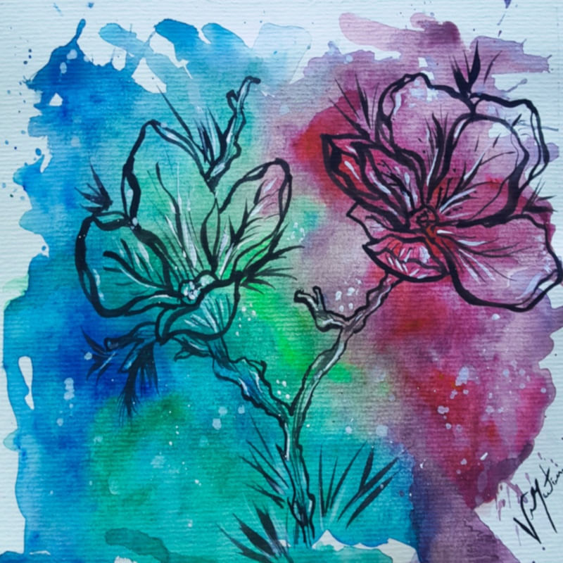 FLORES AQUARELADAS