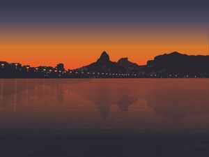 LAGOA ENTARDECER PAISAGEM