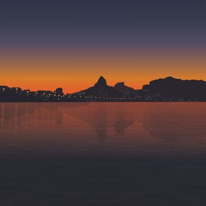 LAGOA ENTARDECER QUADRADO