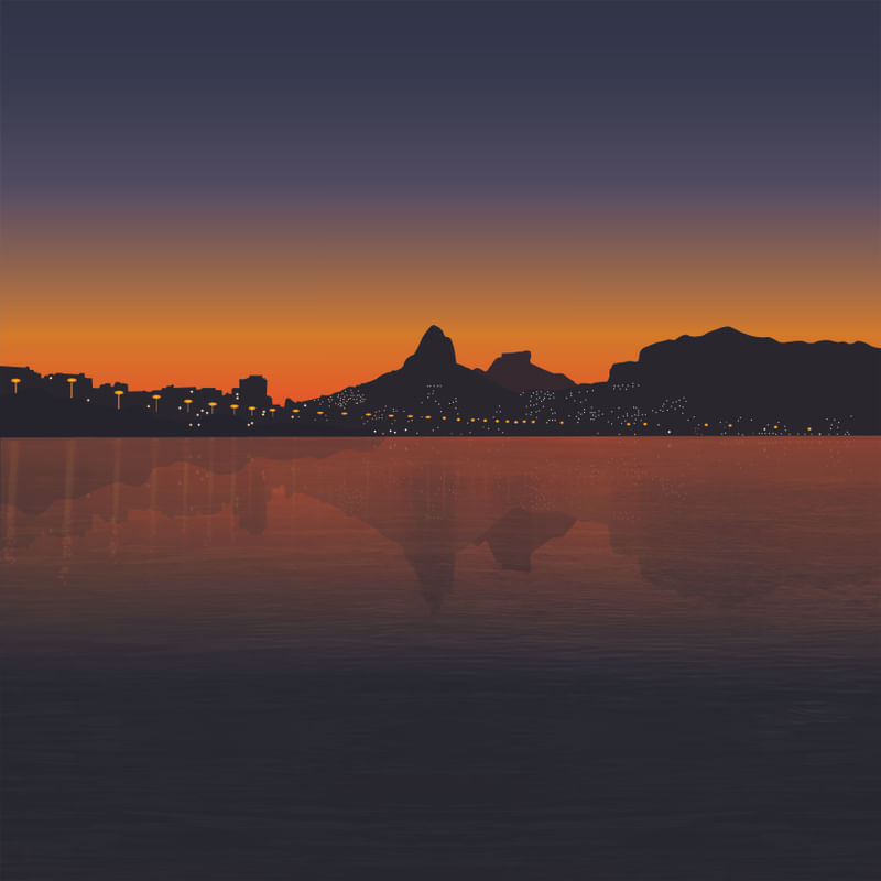LAGOA ENTARDECER QUADRADO