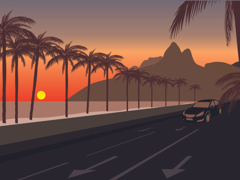 IPANEMA ENTARDECER PAISAGEM
