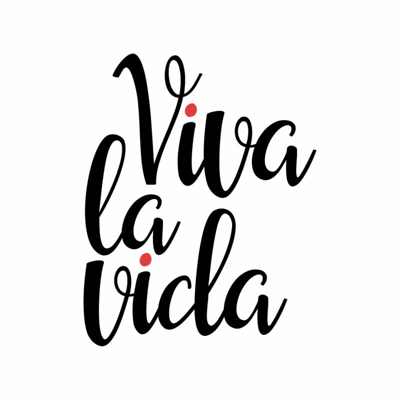 VIVA LA VIDA FUNDO BRANCO QUADRADO