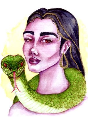 MULHER E COBRA