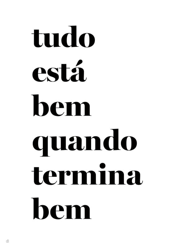 TUDO ESTÁ BEM QUANDO TERMINA BEM