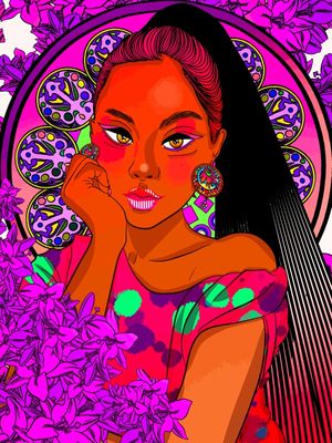 FLOWERS IN LONG HAIR