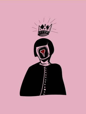 RAINHA DE CORAÇÃO FUNDO ROSA