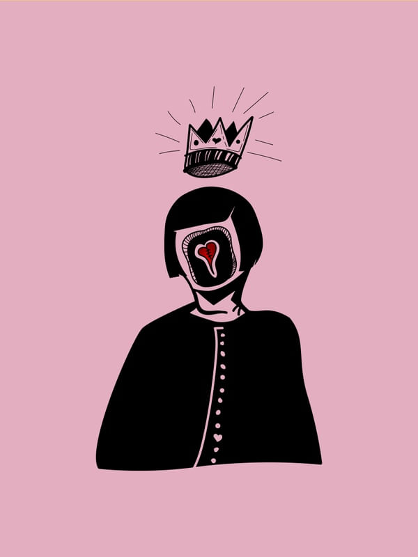 RAINHA DE CORAÇÃO FUNDO ROSA