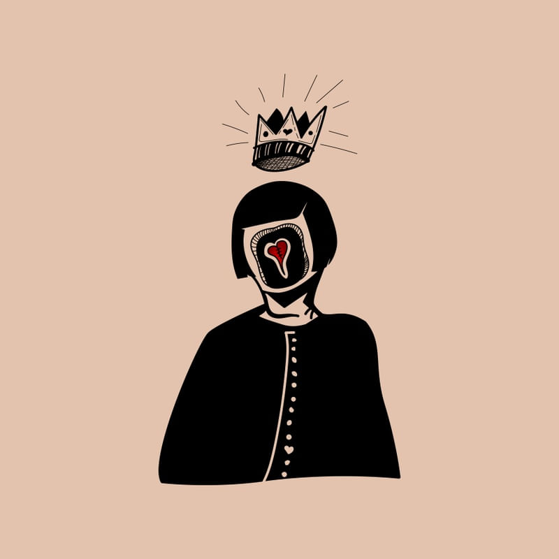 RAINHA DE CORAÇÃO FUNDO BEGE
