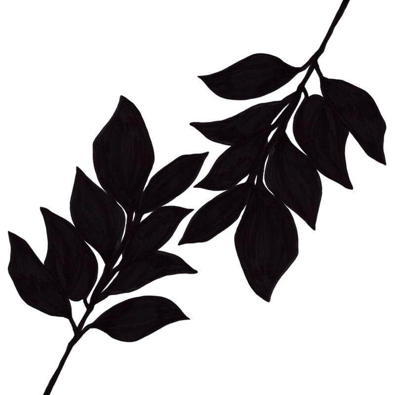 MINIMALIST LEAVES 1, PRETO E BRANCO