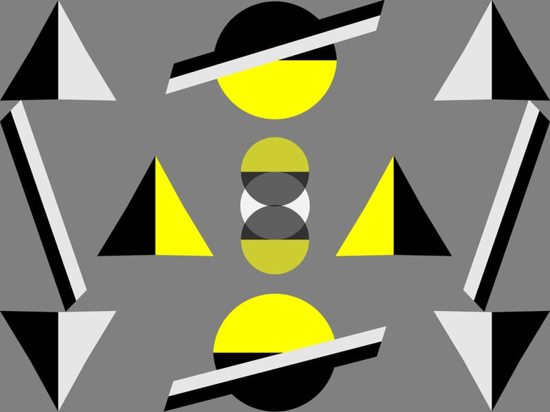 NEO GEO MINIMALISTA CINZA E AMARELO