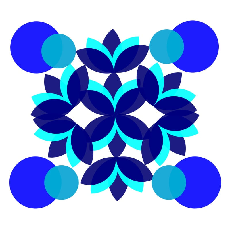 FLORES MINIMALISTA AZUL
