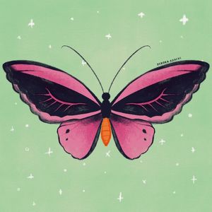 BORBOLETA - INSETO - ROSA - BUTTERFLY WITH EYE