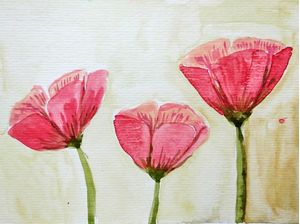 FLORES VERMELHAS EM AQUARELA