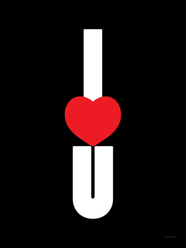 I LOVE U FUNDO PRETO