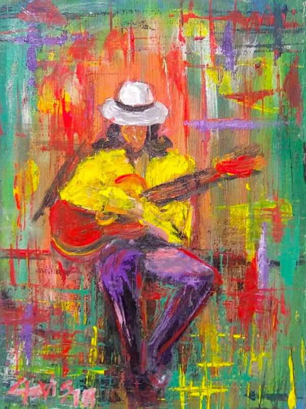 CHAPÉU PANAMÁ E VIOLÃO