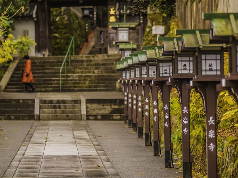 LANTERNAS JAPONESAS E A MULHER DE LARANJA