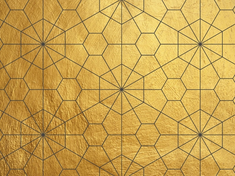 MOSAICO GEOMÉTRICO DOURADO