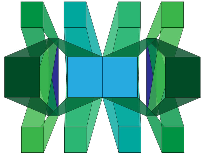 PRISMAS VERDES E AZUIS