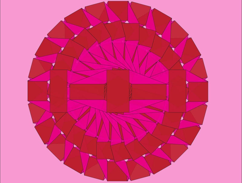 MANDALA VERMELHA E ROSA