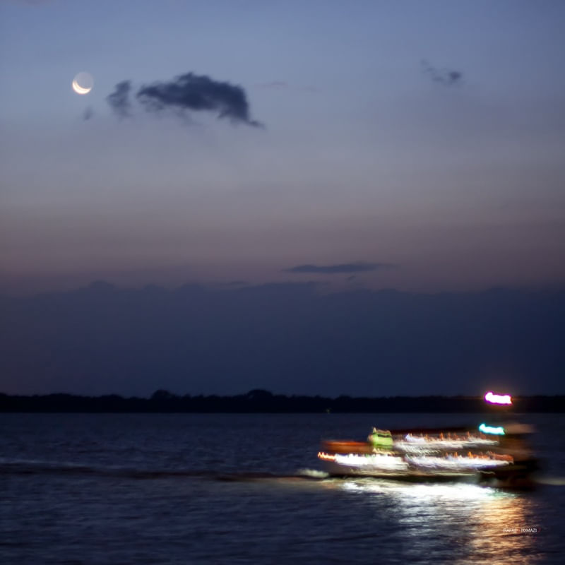 BARCO E LUA NO GUARAJÁ - QUADRADA