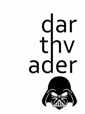DARTH VADER LETTERS WHITE