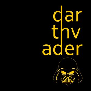 DARTH VADER LETTERS YELLOW SQUARE