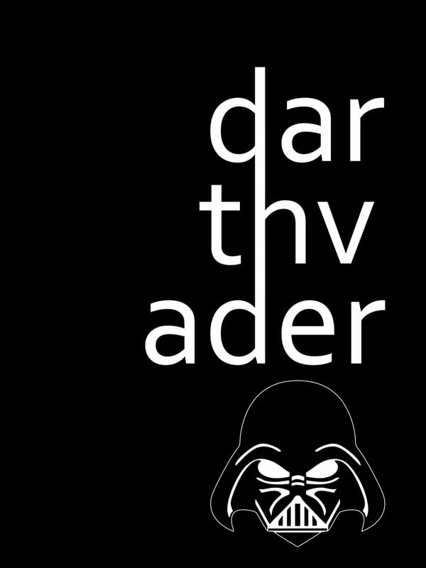 DARTH VADER LETTERS BLACK
