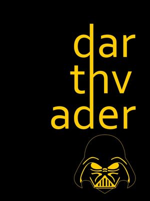 DARTH VADER LETTERS YELLOW