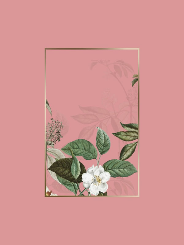 FOLHAS E OURO FUNDO ROSÉ