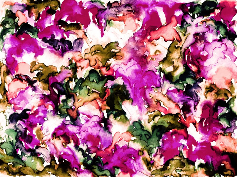 SUMMER SYMPHONY 2, FLORAIS ABSTRATO AGUARELA PINUTRA