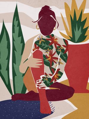 ABSTRATO MOÇA TROPICAL I - DÍPTICO