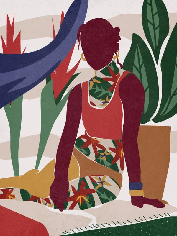 ABSTRATO MOÇA TROPICAL II - DÍPTICO