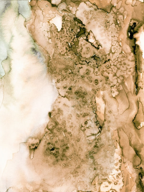 RIPPLE EFFECT 6, TAUPE BEGE ABSTRATO PINTURA