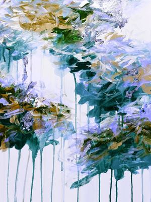 WHISPERED SONG 3 BOLD, COLORIDO ABSTRATO NUVENS DE CHUVA
