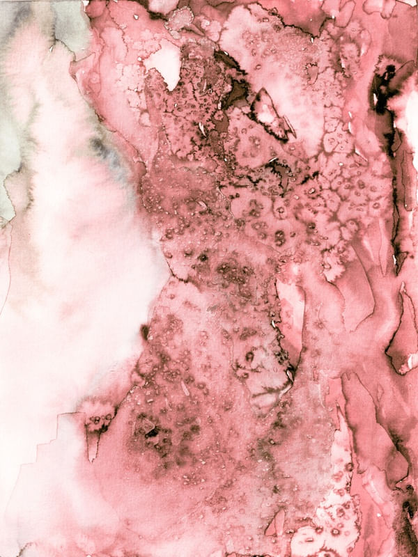 RIPPLE EFFECT 4, ROSE AVERMELHADO CORAR ABSTRATO PINTURA