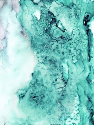 RIPPLE EFFECT 1, AGUA MENTA VERDE ABSTRATO PINTURA