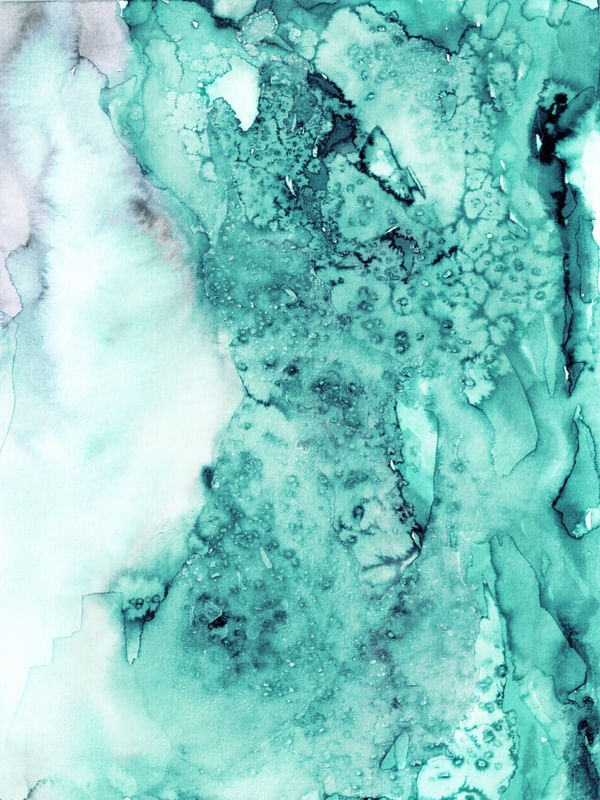 RIPPLE EFFECT 1, AGUA MENTA VERDE ABSTRATO PINTURA