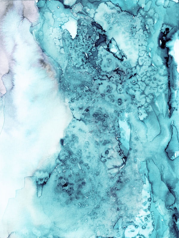 RIPPLE EFFECT 2, TURQUESA AGUA ABSTRATO PINTURA
