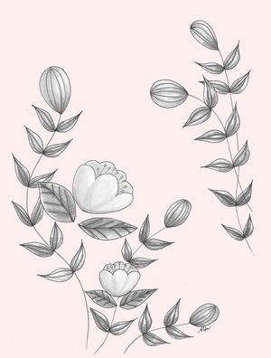 FLORAL PINK GRAY