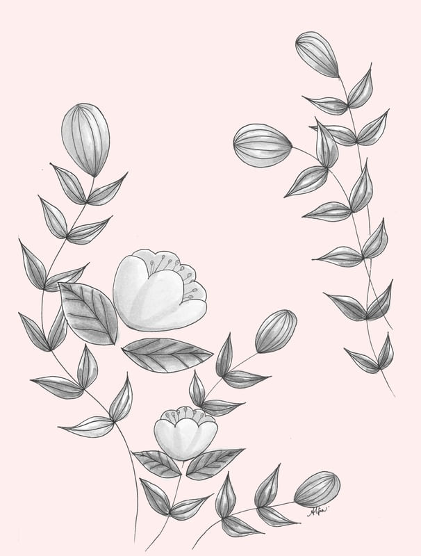 FLORAL PINK GRAY