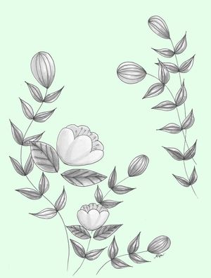 FLORAL GREEN GRAY