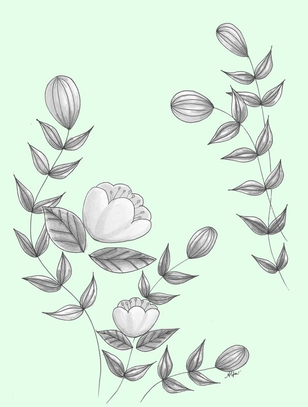 FLORAL GREEN GRAY