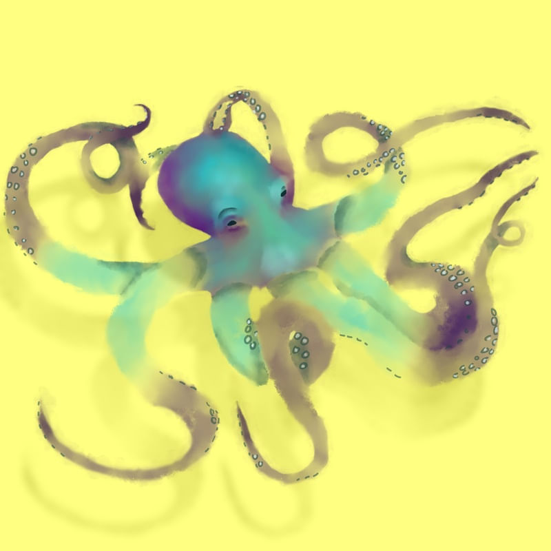 OCTOPUS NA AQUARELA