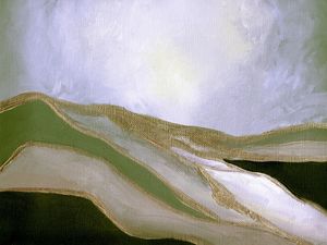 DUNE DRIFTER 6 HORIZONTAL, ABSTRATO MINIMALISTA PAISAGEM PINTURA