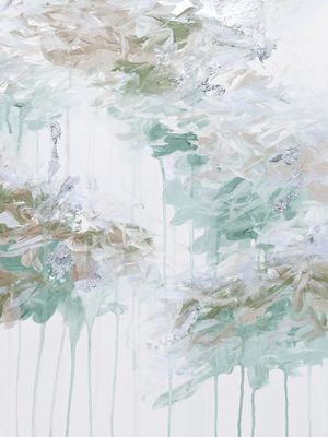 WHISPERED SONG 1 PASTEL, ELEGANTE ABSTRATO NUVENS DE CHUVA